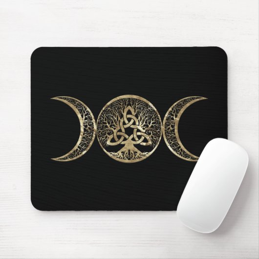 Triple Moon Tree of Life Triquetra Mousepad (Mit Mouse)