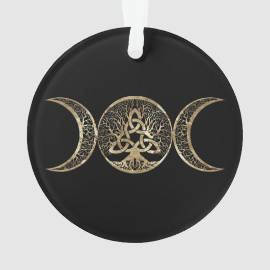 Triple Moon Tree of Life Triquetra Ornament (Rückseite)