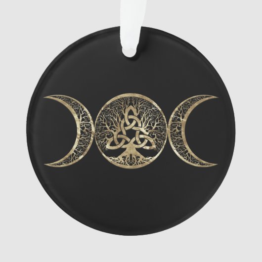 Triple Moon Tree of Life Triquetra Ornament (Vorderseite)