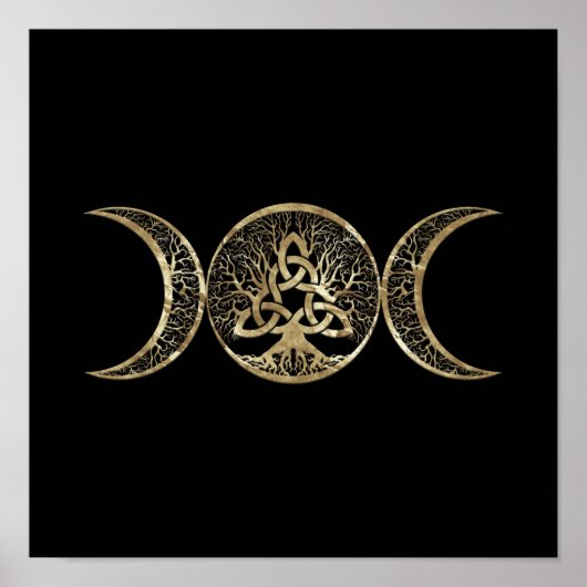 Triple Moon Tree of Life Triquetra Poster (Vorne)