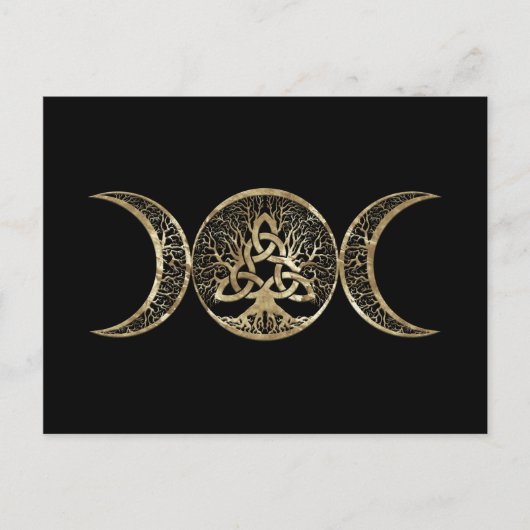 Triple Moon Tree of Life Triquetra Postkarte (Vorderseite)