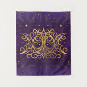 Triple Moon - Triple Goddess Gold und Lila Wandteppich (Vorderseite)