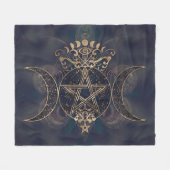 Triple Moon - Triple Goddess Gold und Purple Fleecedecke (Vorderseite (Horizontal))