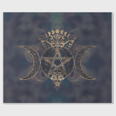 Triple Moon - Triple Goddess Gold und Purple Geschenkpapier (Flach)