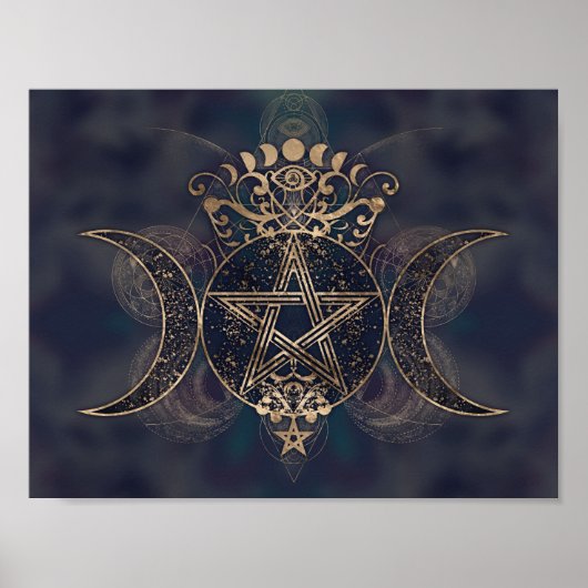 Triple Moon - Triple Goddess Gold und Purple Poster (Vorne)