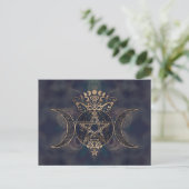 Triple Moon - Triple Goddess Gold und Purple Postkarte (Stehend Vorderseite)