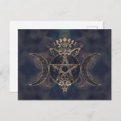 Triple Moon - Triple Goddess Gold und Purple Postkarte (Vorne/Hinten)
