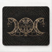 Triple Moon - Triple Goddess Gold und Schwarz Mousepad (Vorne)