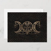 Triple Moon - Triple Goddess Gold und Schwarz Postkarte (Vorne/Hinten)
