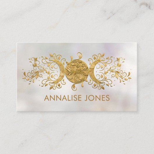 Triple Moon - Triple Goddess Golden Ornament Busi Visitenkarte (Vorderseite)