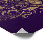 Triple Moon - Triple Goddess Lila und Gold Poster (Ecke)