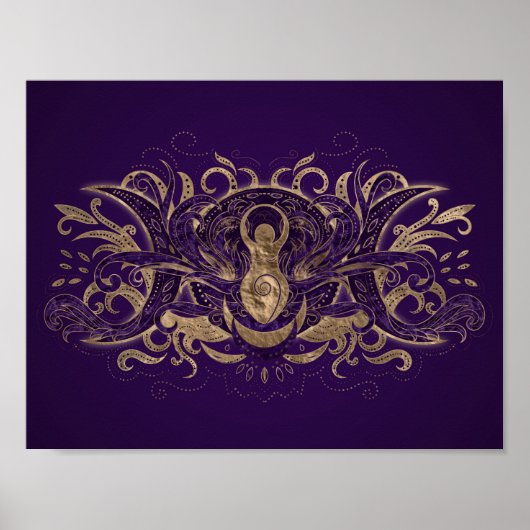 Triple Moon - Triple Goddess Lila und Gold Poster (Vorne)