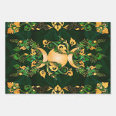 Triple Moon - Triple Goddess Malachite und Gold Geschenkpapier Set (Vorderseite 3)