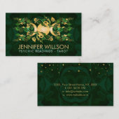 Triple Moon - Triple Goddess Malachite und Gold Visitenkarte (Vorne/Hinten)