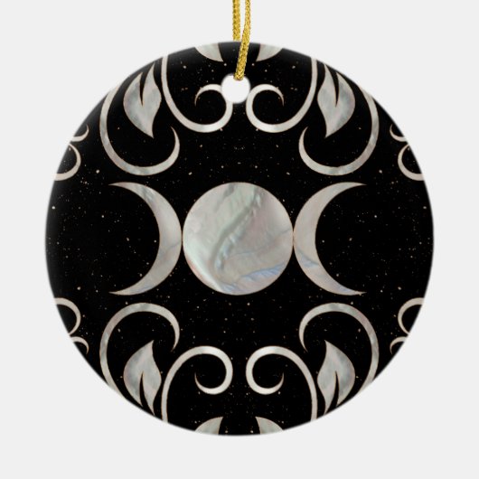 Triple Moon - Triple Goddess - Mutter von Pearl Keramik Ornament (Vorne)