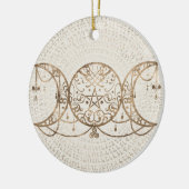Triple Moon - Triple Goddess Pastel Gold Keramik Ornament (Links)
