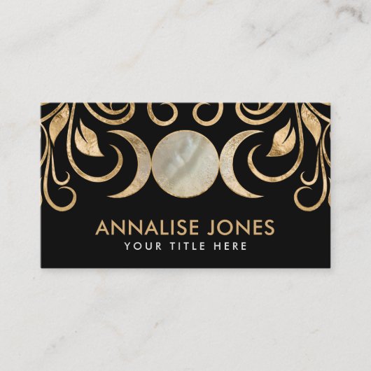 Triple Moon - Triple Goddess Pearl and Gold Visitenkarte (Vorderseite)