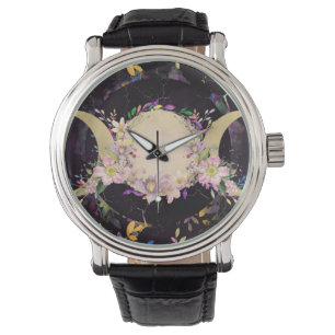 Triple Moon - Triple Goddess - Wasserfarbe Armbanduhr