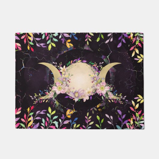 Triple Moon - Triple Goddess - Wasserfarbe Fußmatte (Vorderseite)