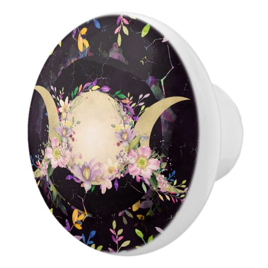 Triple Moon - Triple Goddess - Wasserfarbe Keramikknauf (Rechts)