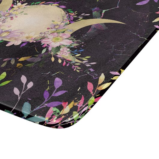 Triple Moon - Triple Goddess - Wasserfarbe Schneidebrett (Ecke)