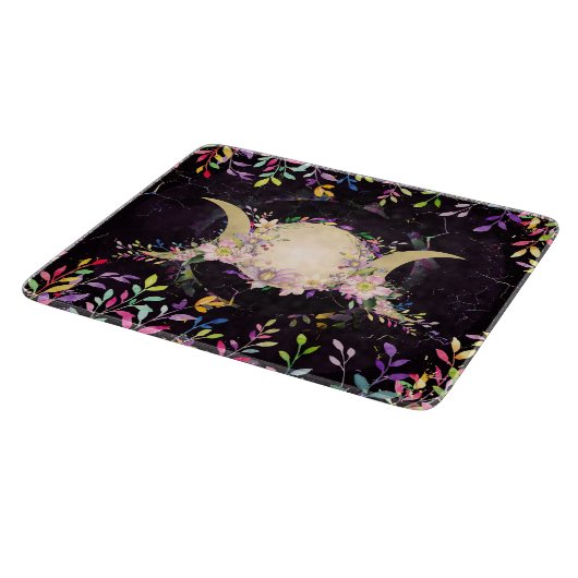 Triple Moon - Triple Goddess - Wasserfarbe Schneidebrett (Ecke)