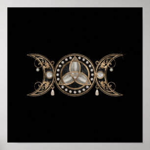 Triple Moon Triquetra Mutter von Pearl Poster
