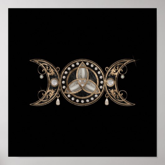 Triple Moon Triquetra Mutter von Pearl Poster (Vorne)