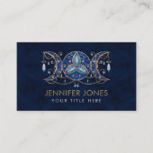 Triple Moon Triquetra Ornament mit Moonstone Busi Visitenkarte (Vorderseite)