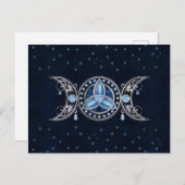 Triple Moon Triquetra Ornament mit Moonstone Postkarte (Vorne/Hinten)