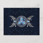 Triple Moon Triquetra Ornament mit Moonstone Postkarte (Vorderseite)
