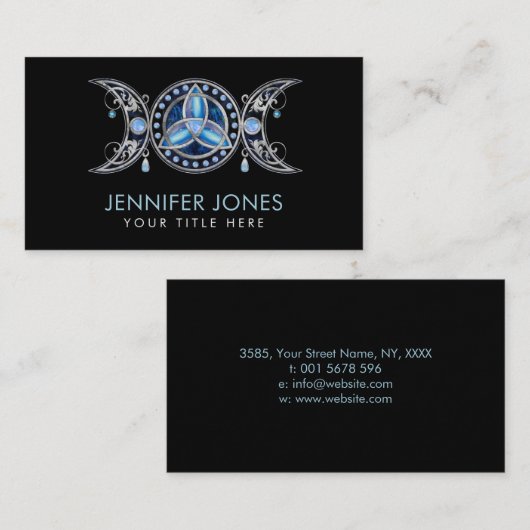 Triple Moon Triquetra Visitenkarte (Vorne/Hinten)