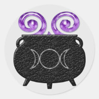 Triple Moon Witch Brew Cauldron Stickers
