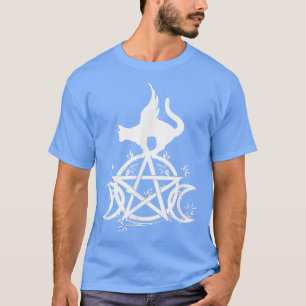 Triple Moon Witchcraft Pentagramm Hexenkatze T-Shirt
