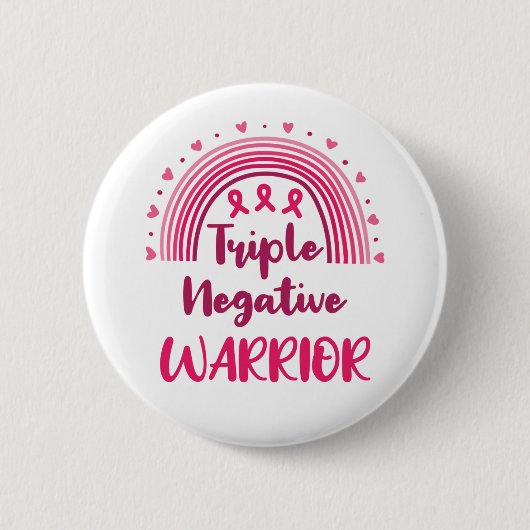 Triple Negative Krieger Brustkrebs Rainbow Button (Vorderseite)
