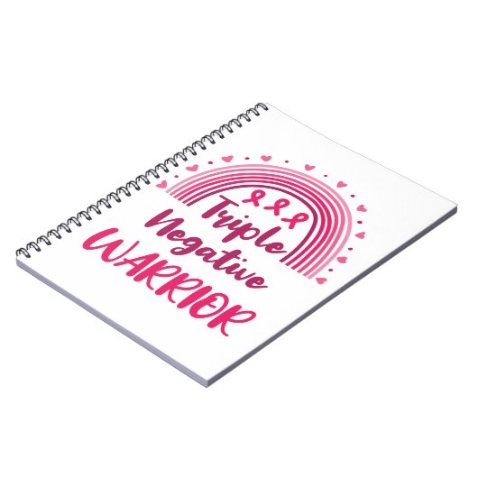 Triple Negative Krieger Brustkrebs Rainbow Notizblock (Linke Seite)