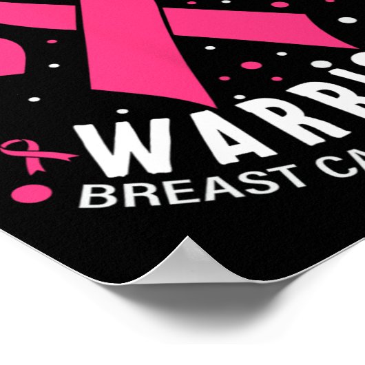 Triple Negative Krieger rosa Herzkrebs A Poster (Ecke)