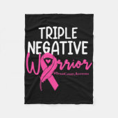 Triple Negative Krieger rosa Ribbon Brustkrebs Fleecedecke (Vorderseite)