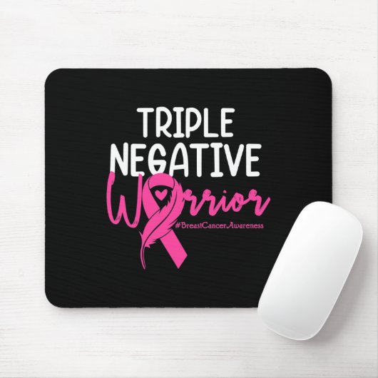 Triple Negative Krieger rosa Ribbon Brustkrebs Mousepad (Mit Mouse)