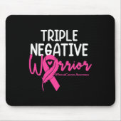 Triple Negative Krieger rosa Ribbon Brustkrebs Mousepad (Vorne)