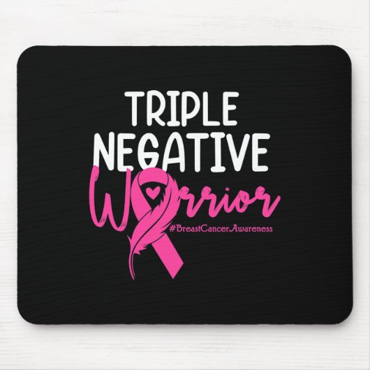 Triple Negative Krieger rosa Ribbon Brustkrebs Mousepad (Vorne)