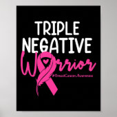 Triple Negative Krieger rosa Ribbon Brustkrebs Poster (Vorne)