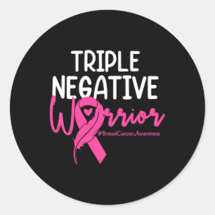 Triple Negative Krieger rosa Ribbon Brustkrebs Runder Aufkleber