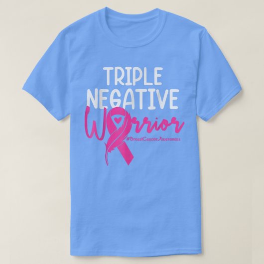 Triple Negative Krieger rosa Ribbon Brustkrebs T-Shirt (Design vorne)