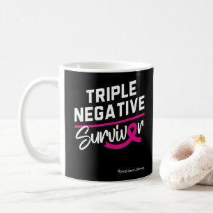 Triple Negative Survivor Brustkrebs Bewusstsein Kaffeetasse