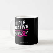 Triple Negative Survivor Brustkrebs Bewusstsein Kaffeetasse (Vorderseite Links)