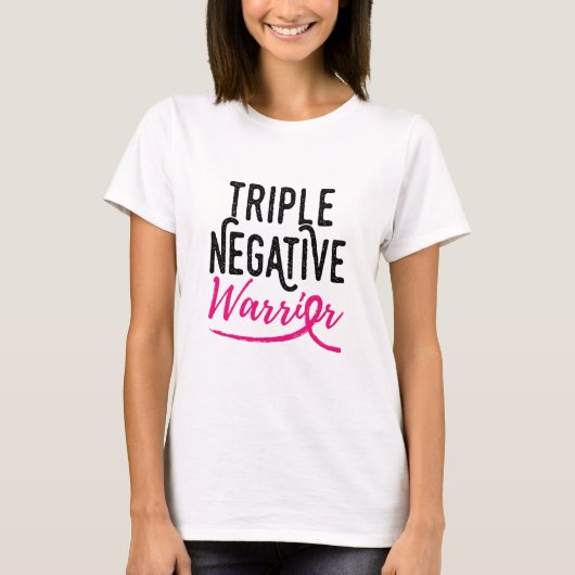 Triple Negative Survivor Brustkrebs Bewusstsein T-Shirt (Vorderseite)
