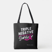 Triple Negative Survivor Brustkrebs Bewusstsein Tasche (Rückseite)
