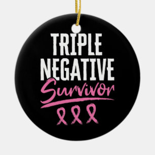Triple Negative Survivor Brustkrebs TNBC Keramik Ornament