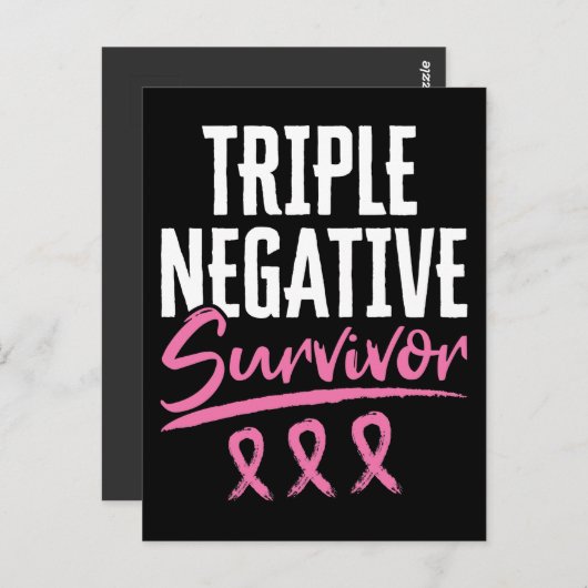 Triple Negative Survivor Brustkrebs TNBC Postkarte (Vorne/Hinten)